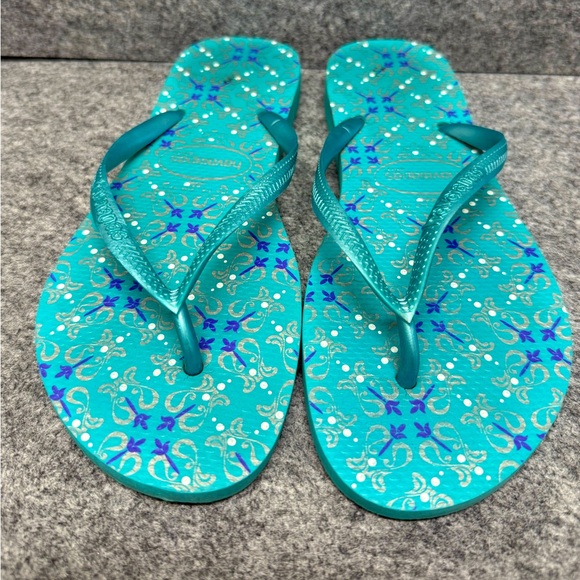 Havaianas turquoise flip flops. Size 7-8 - Picture 1 of 7